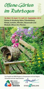 Die Broschüre mit Informationen über alle beteiligten "Offenen Gärten im Ruhrbogen".