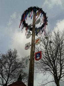 In Stemel wurde traditionell auch in diesem Jahr der Maibaum aufgestellt (Foto: Denkmal-Komitee Stemel)