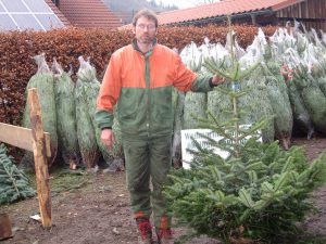 Gregor Kaiser verkauft im Wildwald zertifizierte Bio-Weihnachtsbäume.  (Foto: Wildwald)