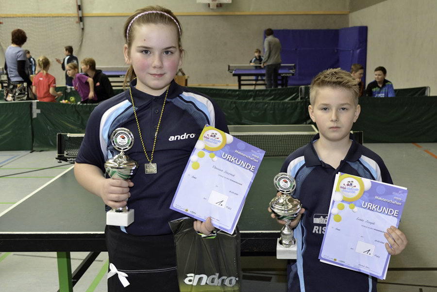Vanessa Smyrek und Louis Joseph vom SV Holzen sind Kreisminimeister 2016 in der Altersgruppe acht bis zehn Jahre. (Foto: SV Holzen)