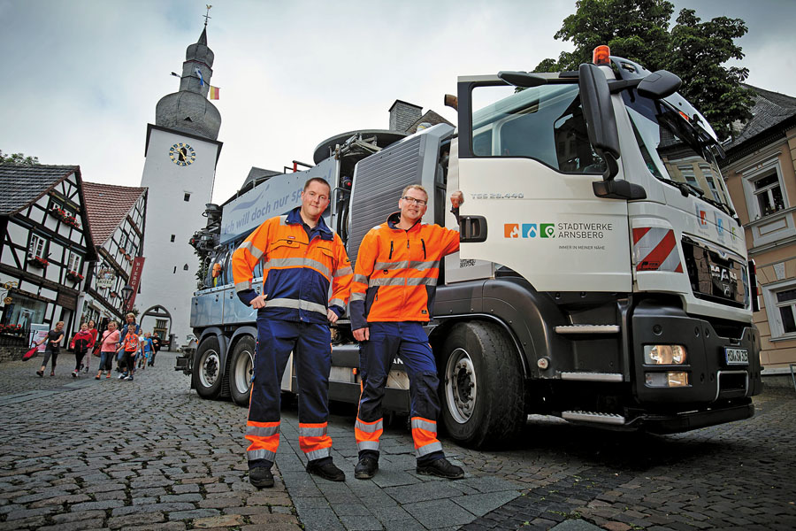 Die Stadtwerke Arnsberg sind auch für die Stadtentwässerung zuständig. Derzeit wird das Kanalnetz in Wennigloh und Niedereimer nach Schäden untersucht. (Foto: Stadtwerke/Meinschäfer)